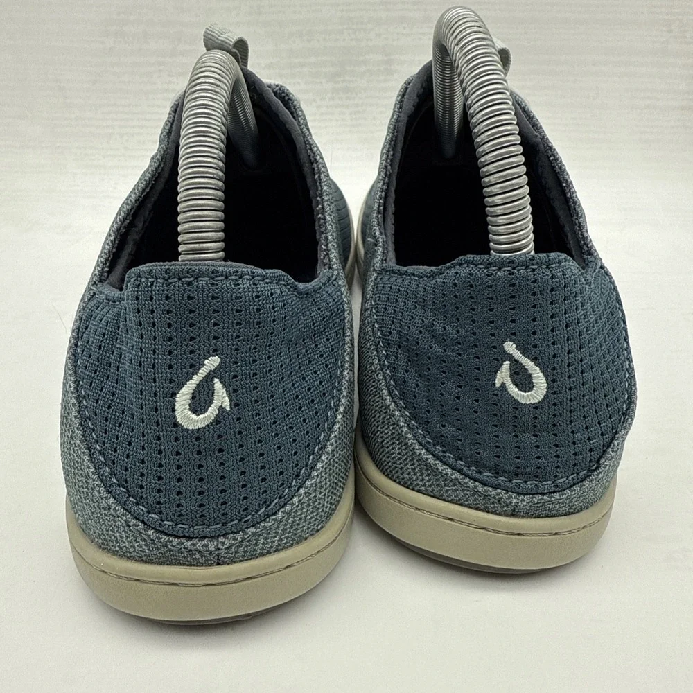 Olukai Nohea Moku Mens Size 8 Blue Mesh Boat Shoes Sneakers No Tie Slip On
